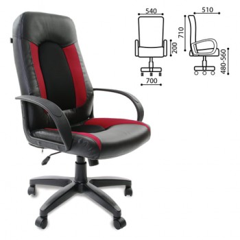 Кресло офисное BRABIX Strike EX-525 (черно-красный) в Завьялово - zavyalovo.mebel54.com | фото