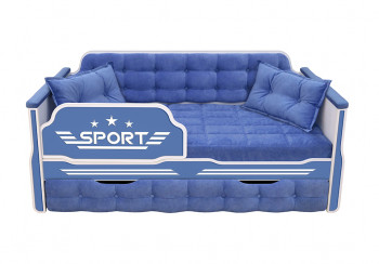 Кровать 170 серии Спорт 1 ящик 85 Синий (подушки) в Завьялово - zavyalovo.mebel54.com | фото