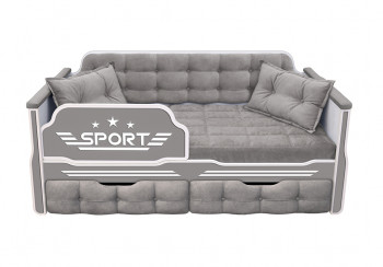 Кровать 170 серии Спорт 2 ящика 45 Серый (подушки) в Завьялово - zavyalovo.mebel54.com | фото