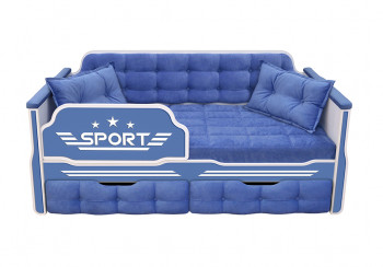 Кровать 190 серии Спорт 2 ящика 85 Синий (подушки) в Завьялово - zavyalovo.mebel54.com | фото