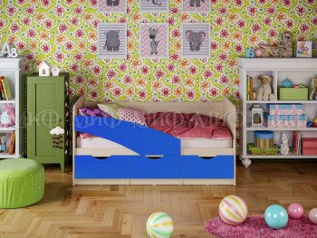 Кровать Бабочки 1,8м (Синий матовый) в Завьялово - zavyalovo.mebel54.com | фото