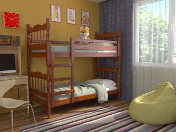 Кровать двухъярусная Соня из массива сосны 800*1890 Орех в Завьялово - zavyalovo.mebel54.com | фото