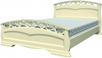 Кровать Грация-1 из массива сосны 1600*2000 Слоновая кость в Завьялово - zavyalovo.mebel54.com | фото