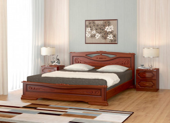 Кровать Карина-7 из массива сосны 1400*2000 Орех в Завьялово - zavyalovo.mebel54.com | фото