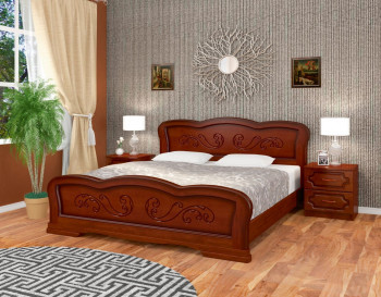 Кровать Карина-8 из массива сосны 1200*2000 Орех в Завьялово - zavyalovo.mebel54.com | фото