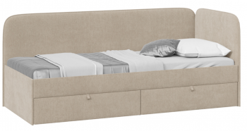 Кровать «Молли» с мягкой обивкой (900) тип 1 (Микровелюр Scandi Cream 03) в Завьялово - zavyalovo.mebel54.com | фото