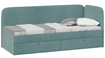 Кровать «Молли» с мягкой обивкой (900) тип 1 (Микровелюр Scandi Indigo 11) в Завьялово - zavyalovo.mebel54.com | фото