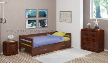 Кровать одинарная ГЛОРИЯ из массива сосны  900*2000 (Орех) в Завьялово - zavyalovo.mebel54.com | фото