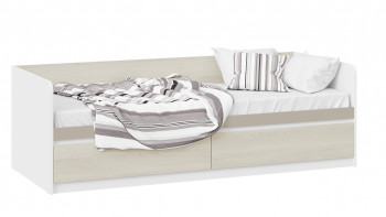 Кровать «Сканди» с 2 ящиками Дуб Гарден/Белый/Глиняный серый в Завьялово - zavyalovo.mebel54.com | фото
