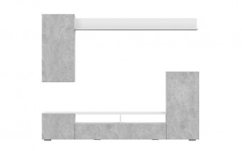 Мебель для гостиной МГС 4 (Белый/Цемент светлый) в Завьялово - zavyalovo.mebel54.com | фото