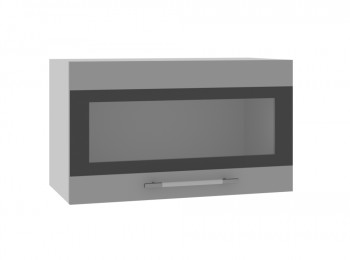 Ройс ПГСФ 600 Шкаф верхний горизонтальный со стеклом с фотопечатью (Графит софт/корпус Серый) в Завьялово - zavyalovo.mebel54.com | фото