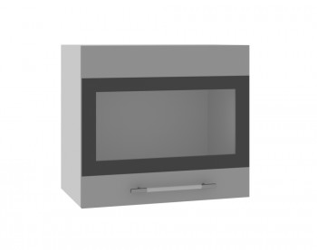 Ройс ВПГСФ 500 Шкаф верхний горизонтальный со стеклом с фотопечатью высокий (Графит софт/корпус Серый) в Завьялово - zavyalovo.mebel54.com | фото
