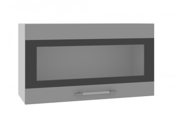 Ройс ВПГСФ 800 Шкаф верхний горизонтальный со стеклом с фотопечатью высокий (Графит софт/корпус Серый) в Завьялово - zavyalovo.mebel54.com | фото