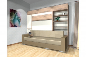 Шкаф-кровать с диваном Каролина в Завьялово - zavyalovo.mebel54.com | фото